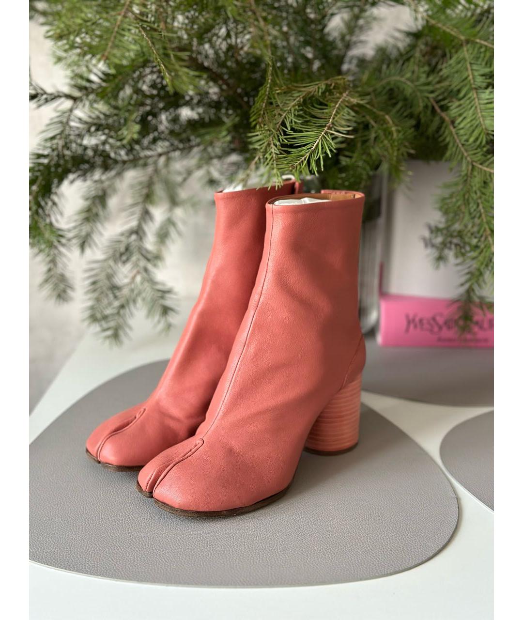 MAISON MARGIELA Розовые кожаные ботильоны, фото 2