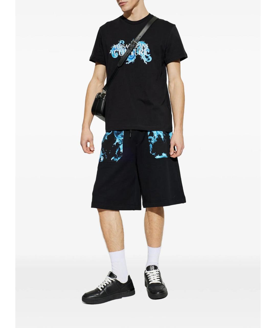 VERSACE JEANS COUTURE Черная хлопковая футболка, фото 3