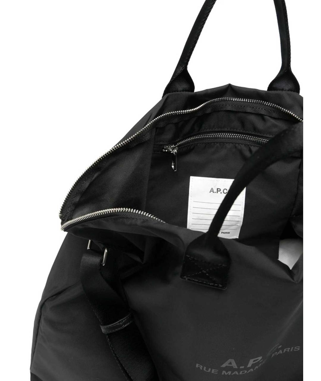 A.P.C. Черная синтетическая сумка тоут, фото 3