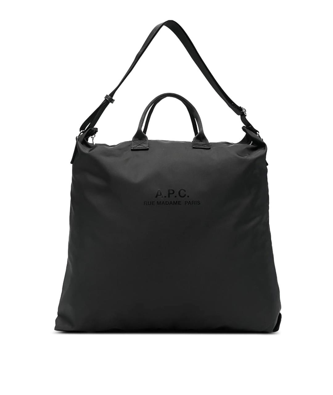 A.P.C. Черная синтетическая сумка тоут, фото 1