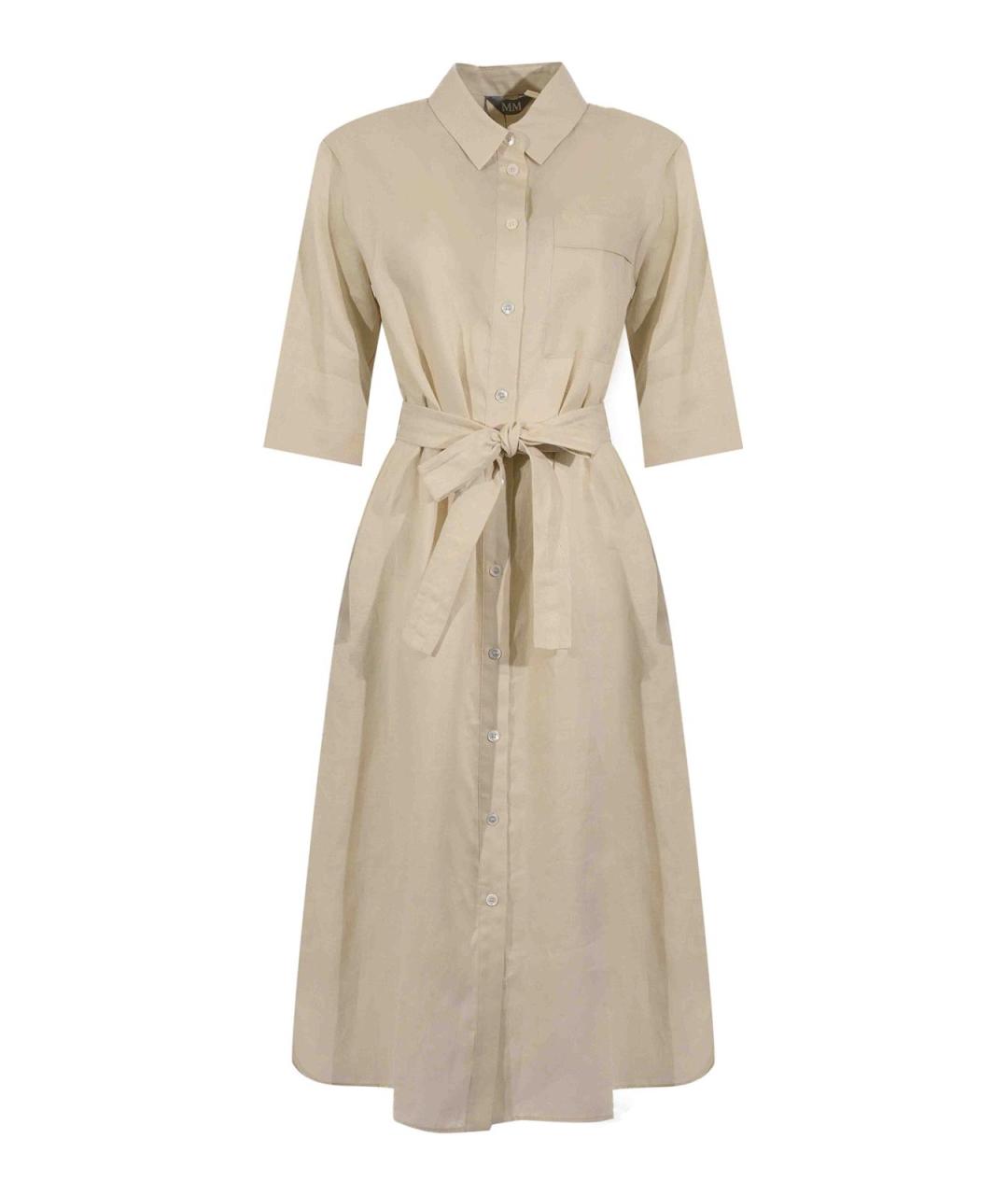 MM6 MAISON MARGIELA Белое льняное повседневное платье, фото 1