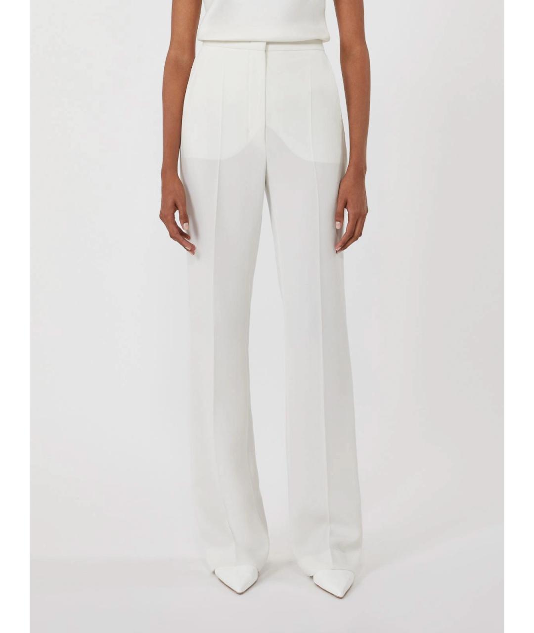 MAX MARA Белые полиэстеровые брюки широкие, фото 3