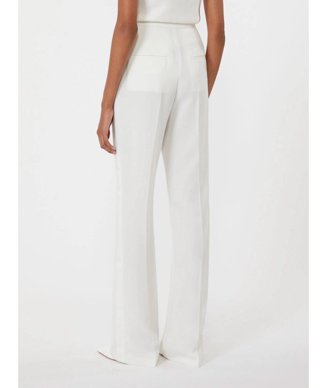 MAX MARA Белые полиэстеровые брюки широкие, фото 4