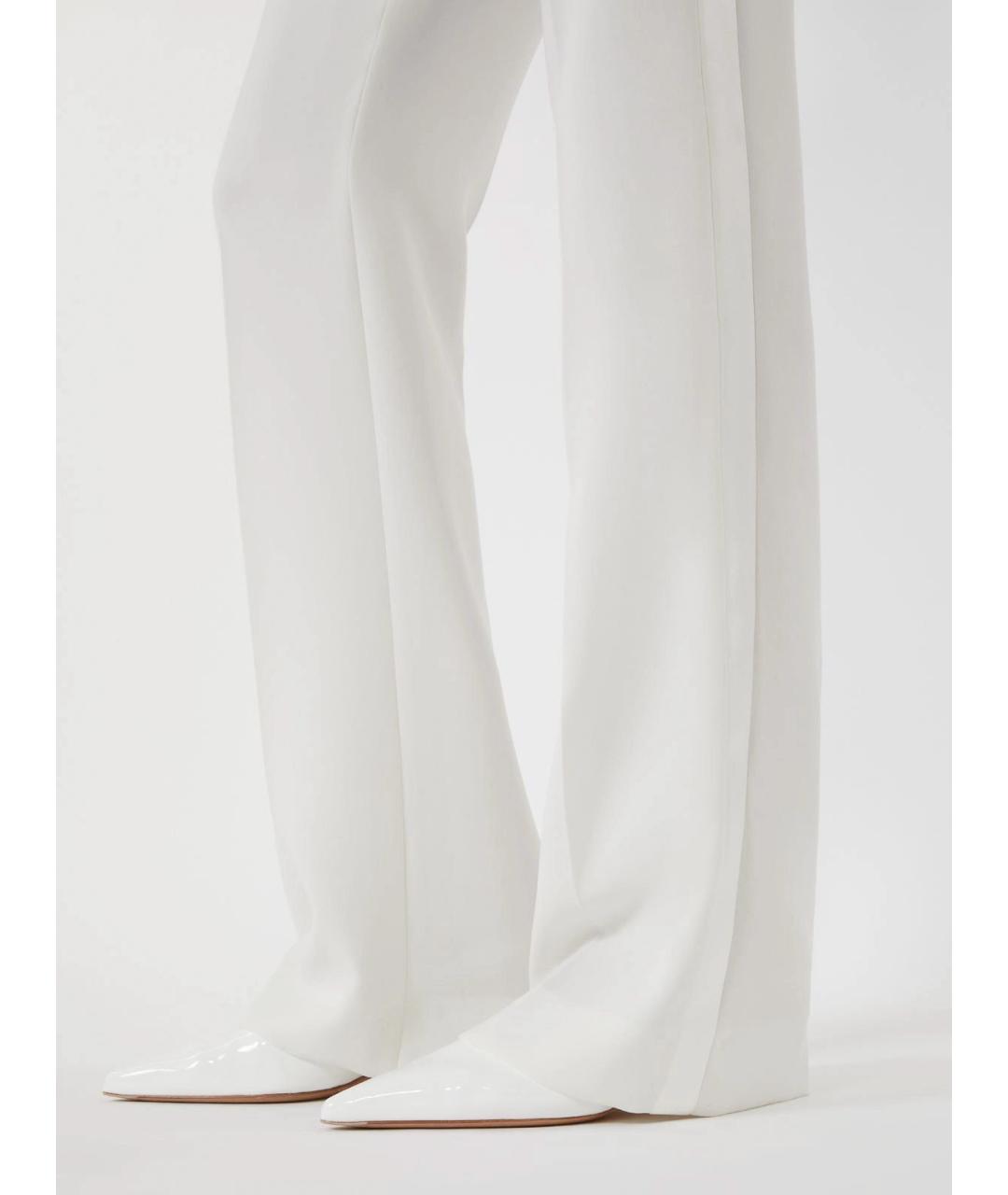 MAX MARA Белые полиэстеровые брюки широкие, фото 5