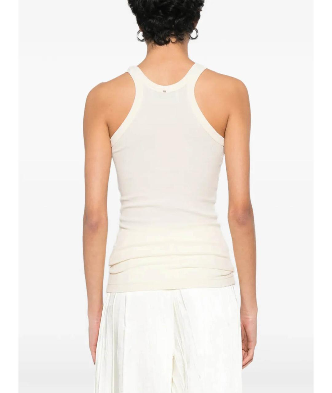 SPORTMAX Бежевая хлопковая майка, фото 4