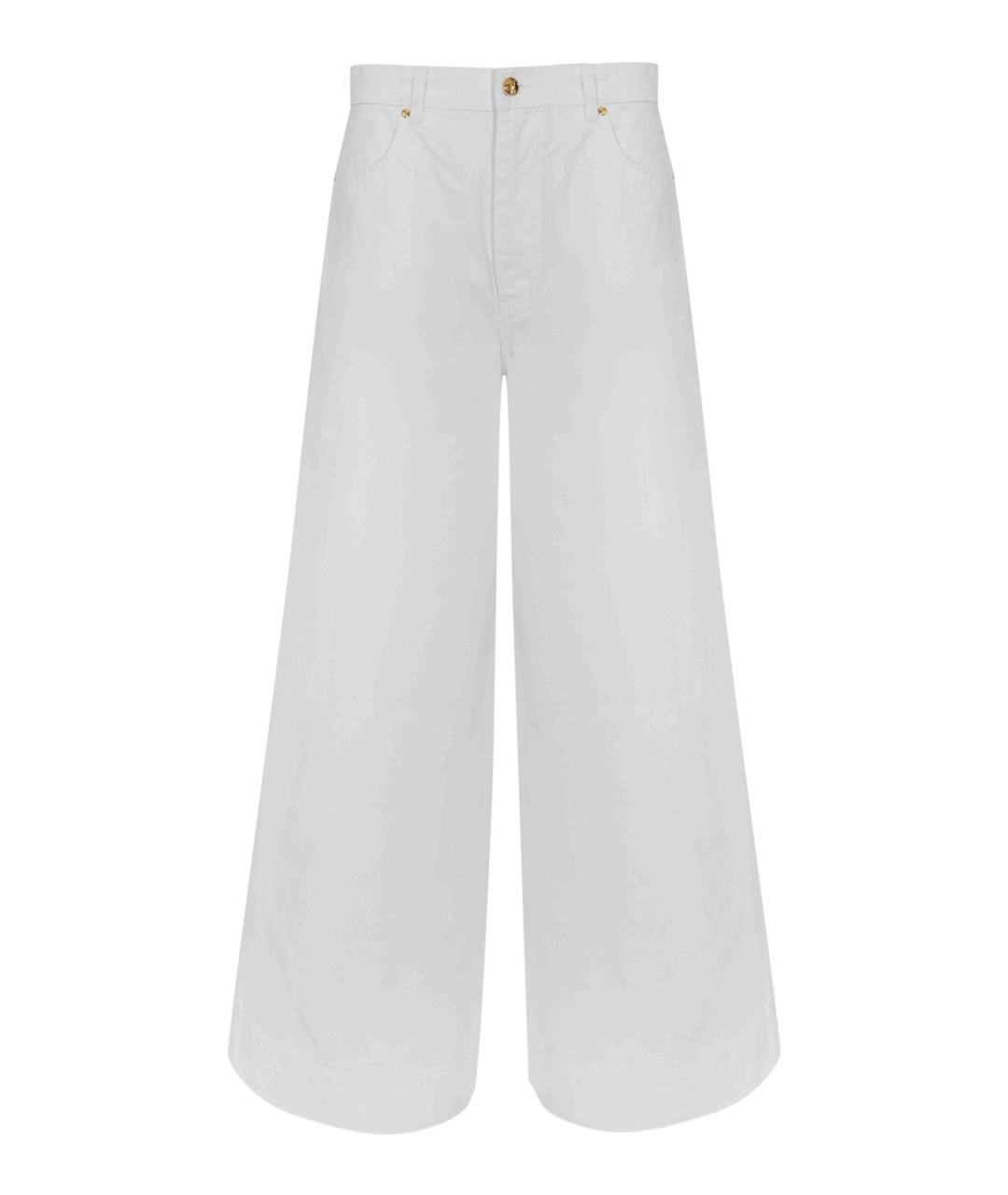 ALBERTA FERRETTI Белые хлопковые прямые джинсы, фото 1