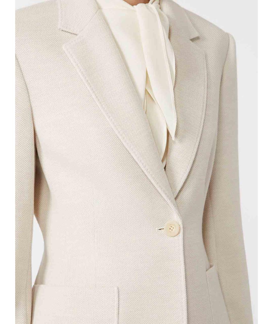 MAX MARA Белый шерстяной жакет/пиджак, фото 4