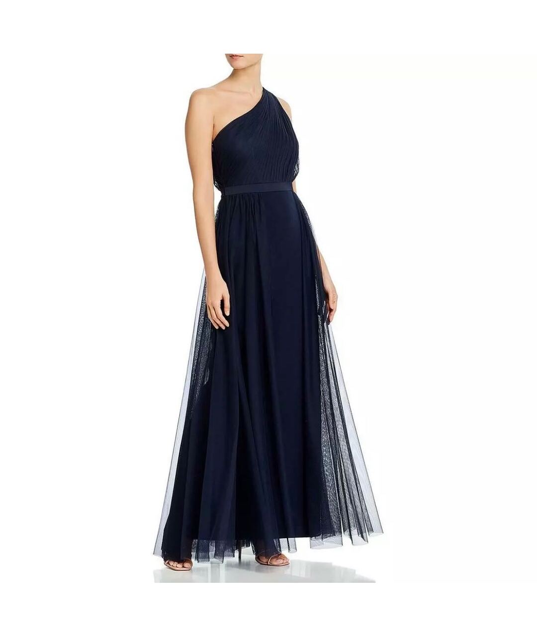 AIDAN MATTOX Темно-синее полиэстеровое вечернее платье, фото 9