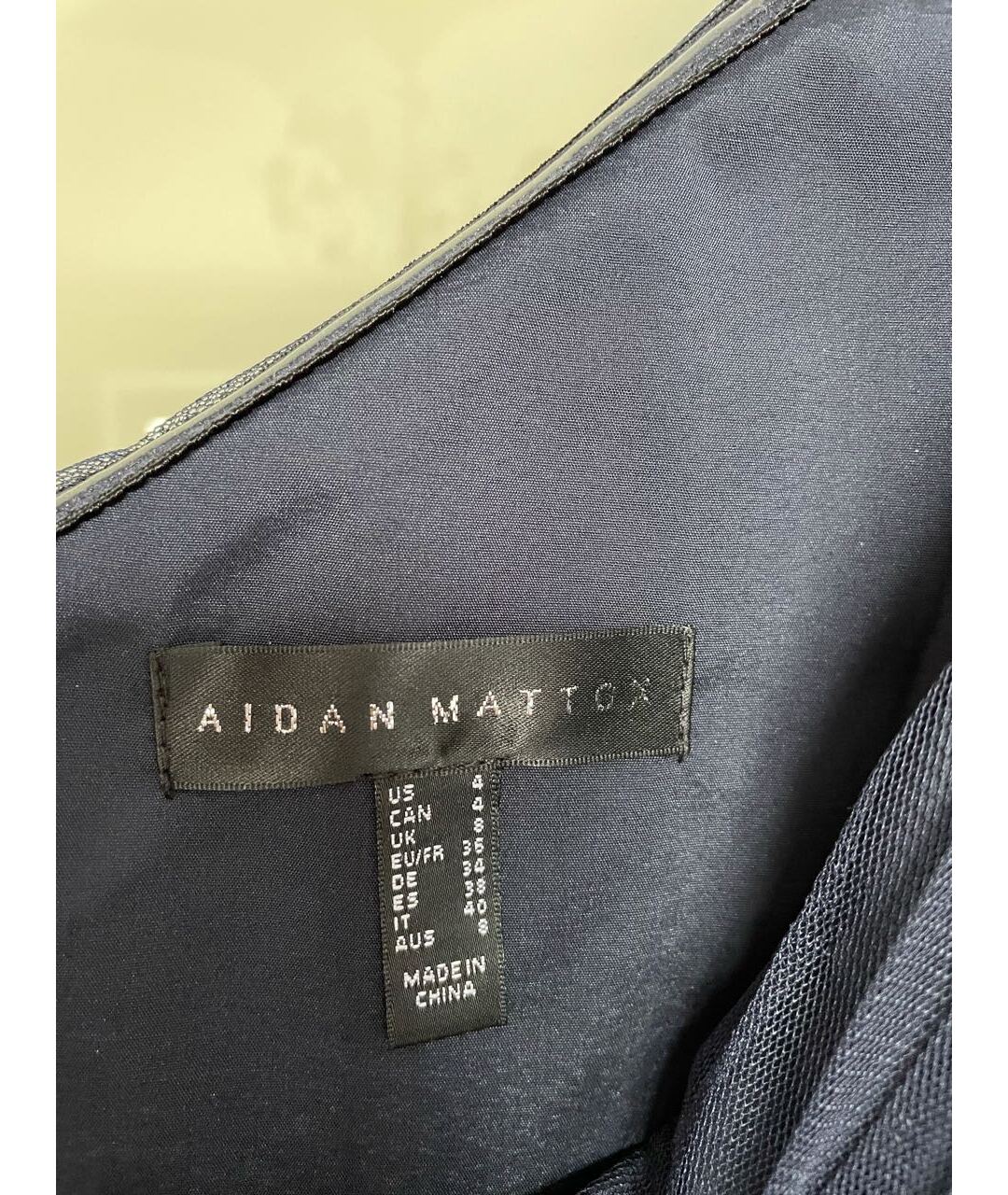 AIDAN MATTOX Темно-синее полиэстеровое вечернее платье, фото 4