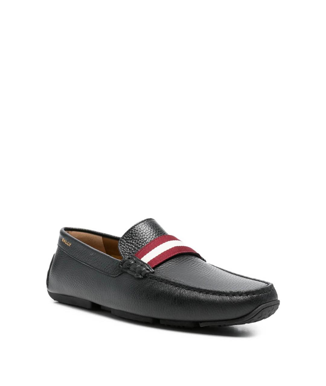 BALLY Черные кожаные мокасины, фото 4