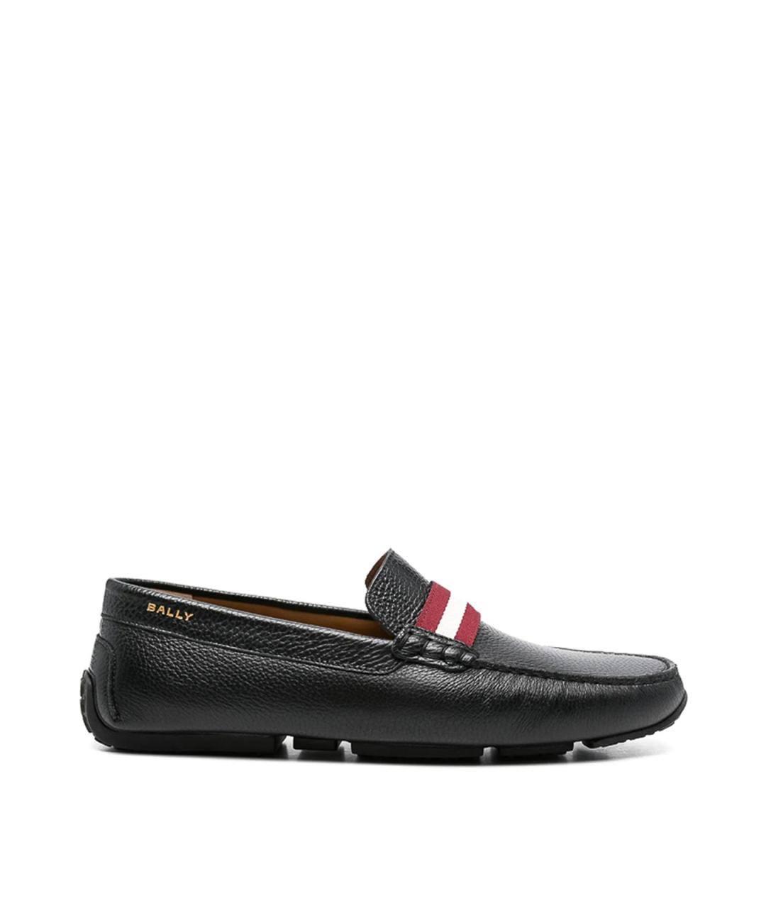 BALLY Черные кожаные мокасины, фото 1