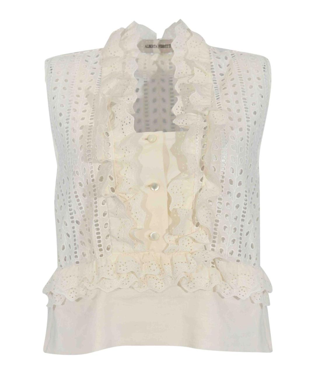 ALBERTA FERRETTI Белая хлопковая майка, фото 1