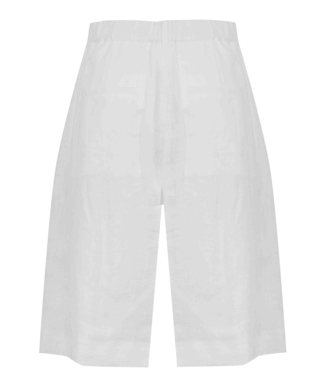 MAX MARA STUDIO Белые льняные шорты, фото 2