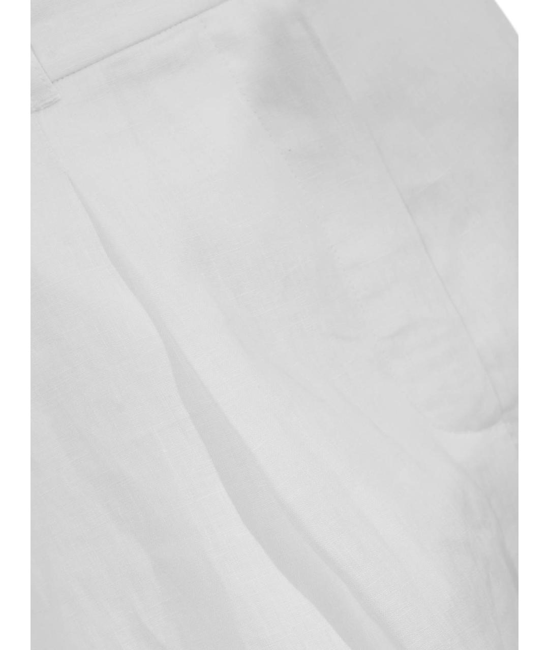 MAX MARA STUDIO Белые льняные шорты, фото 3