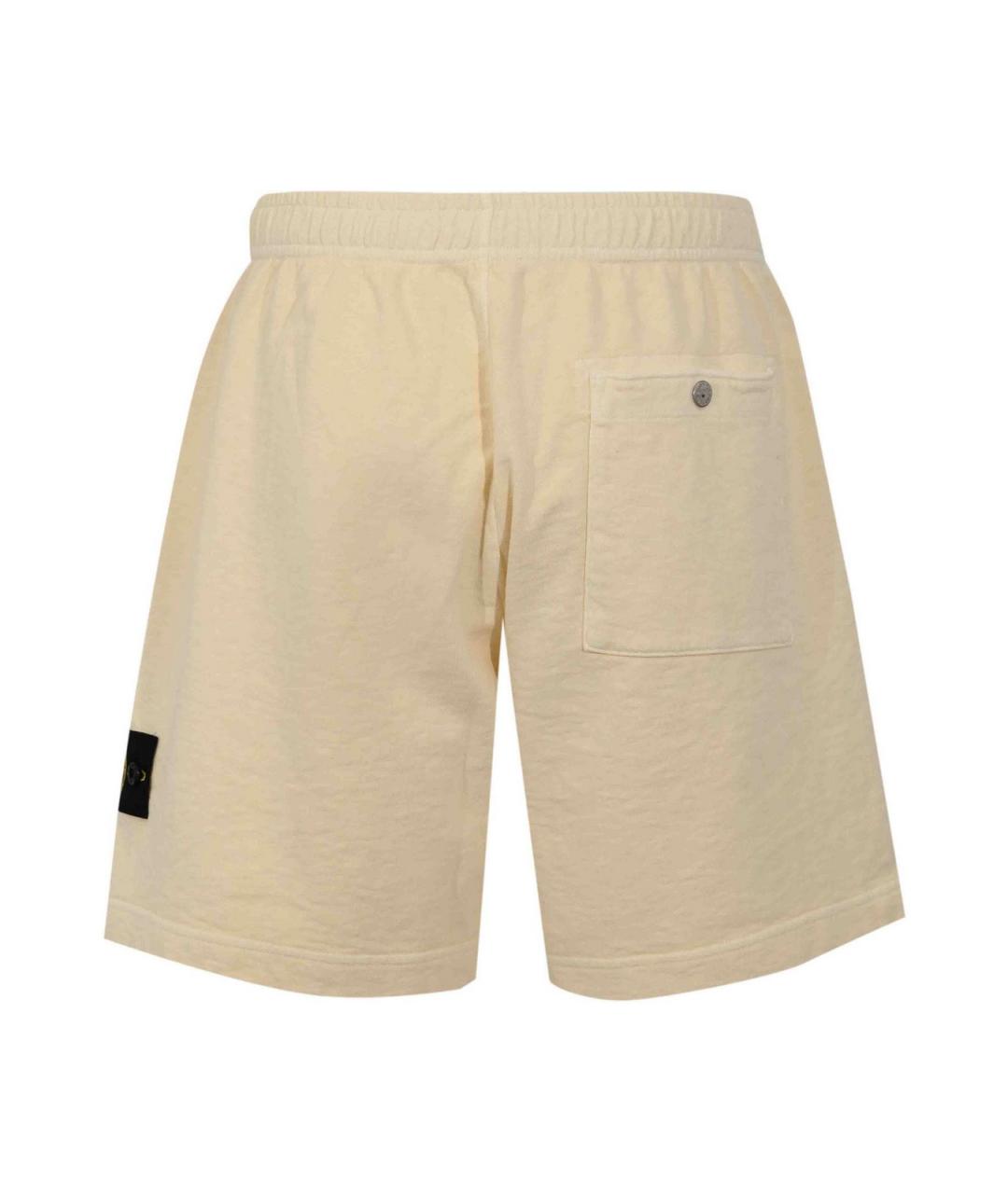 STONE ISLAND Бежевые хлопковые шорты, фото 2