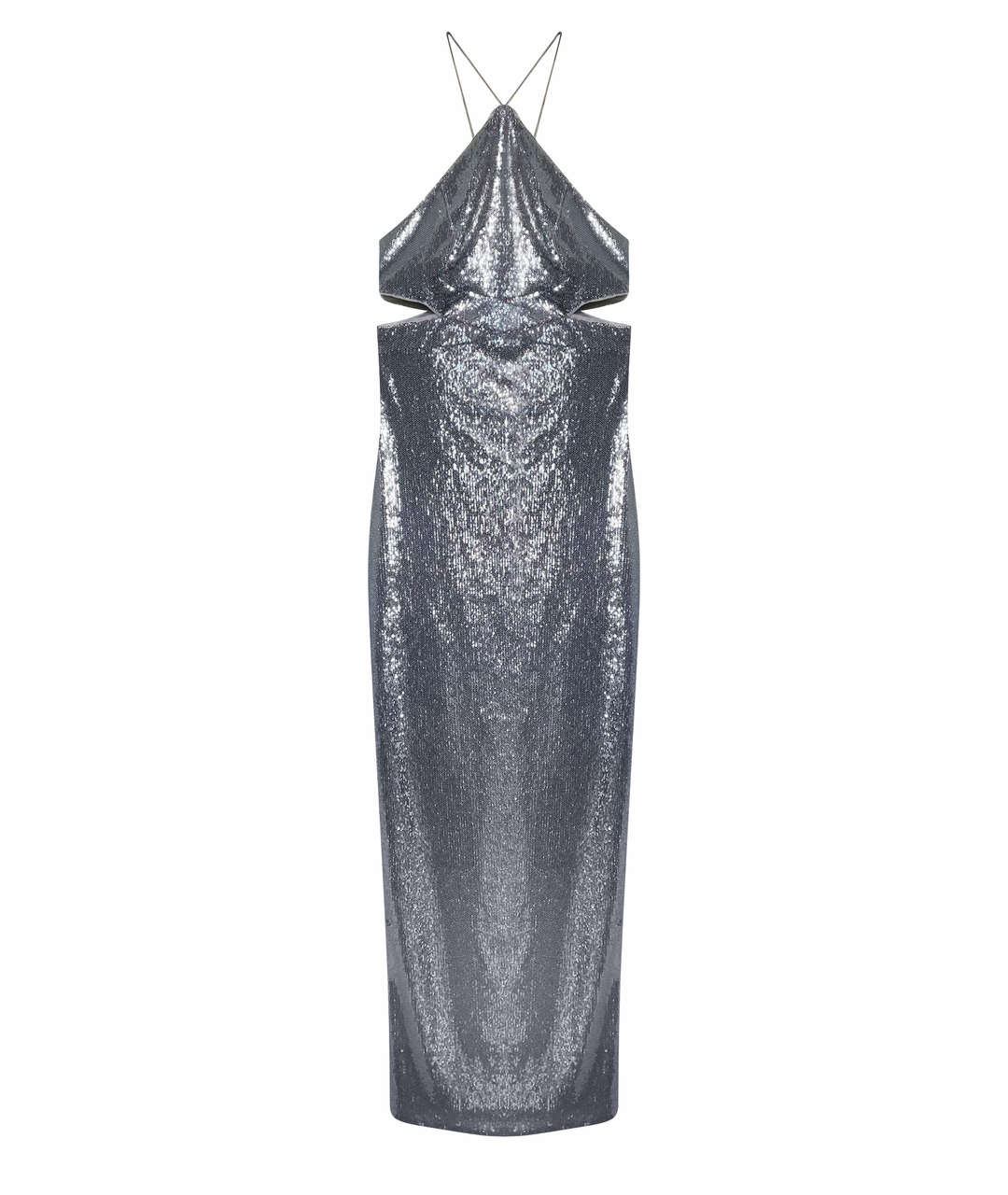 AIDAN MATTOX Серебряное полиэстеровое вечернее платье, фото 1