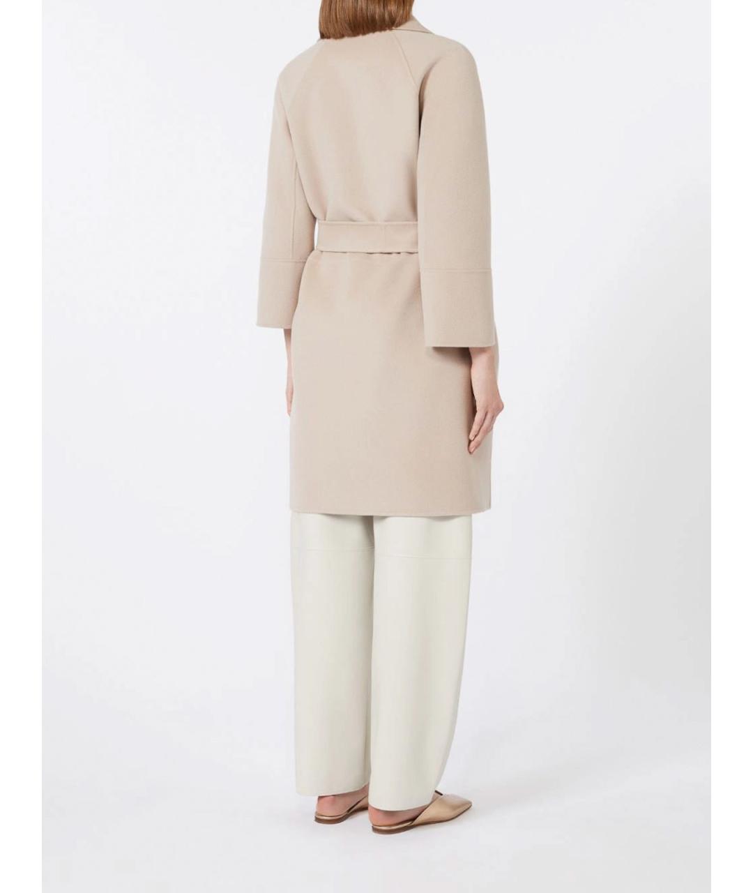 'S MAX MARA Бежевое шерстяное пальто, фото 4