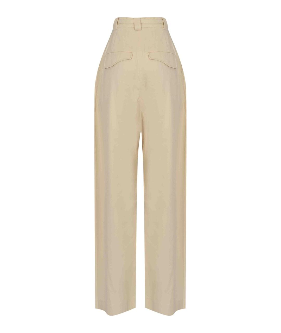 SPORTMAX Желтые хлопковые брюки широкие, фото 2