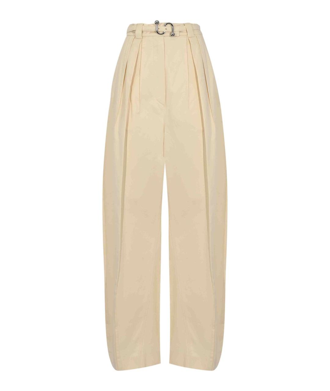 SPORTMAX Желтые хлопковые брюки широкие, фото 1