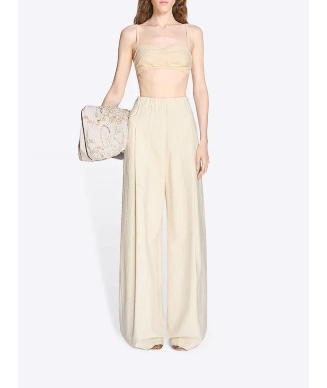 DRIES VAN NOTEN Бежевые хлопковые брюки широкие, фото 2