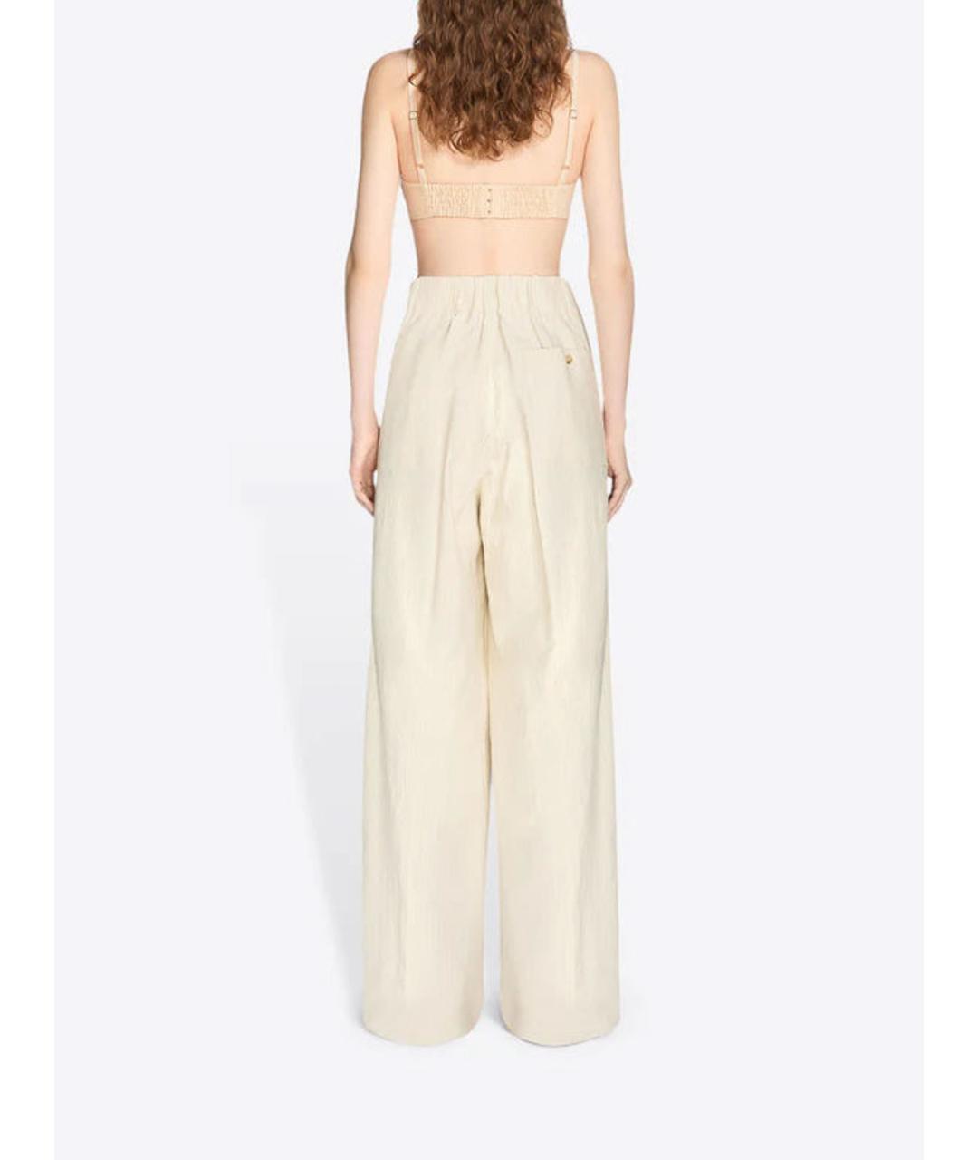 DRIES VAN NOTEN Бежевые хлопковые брюки широкие, фото 3