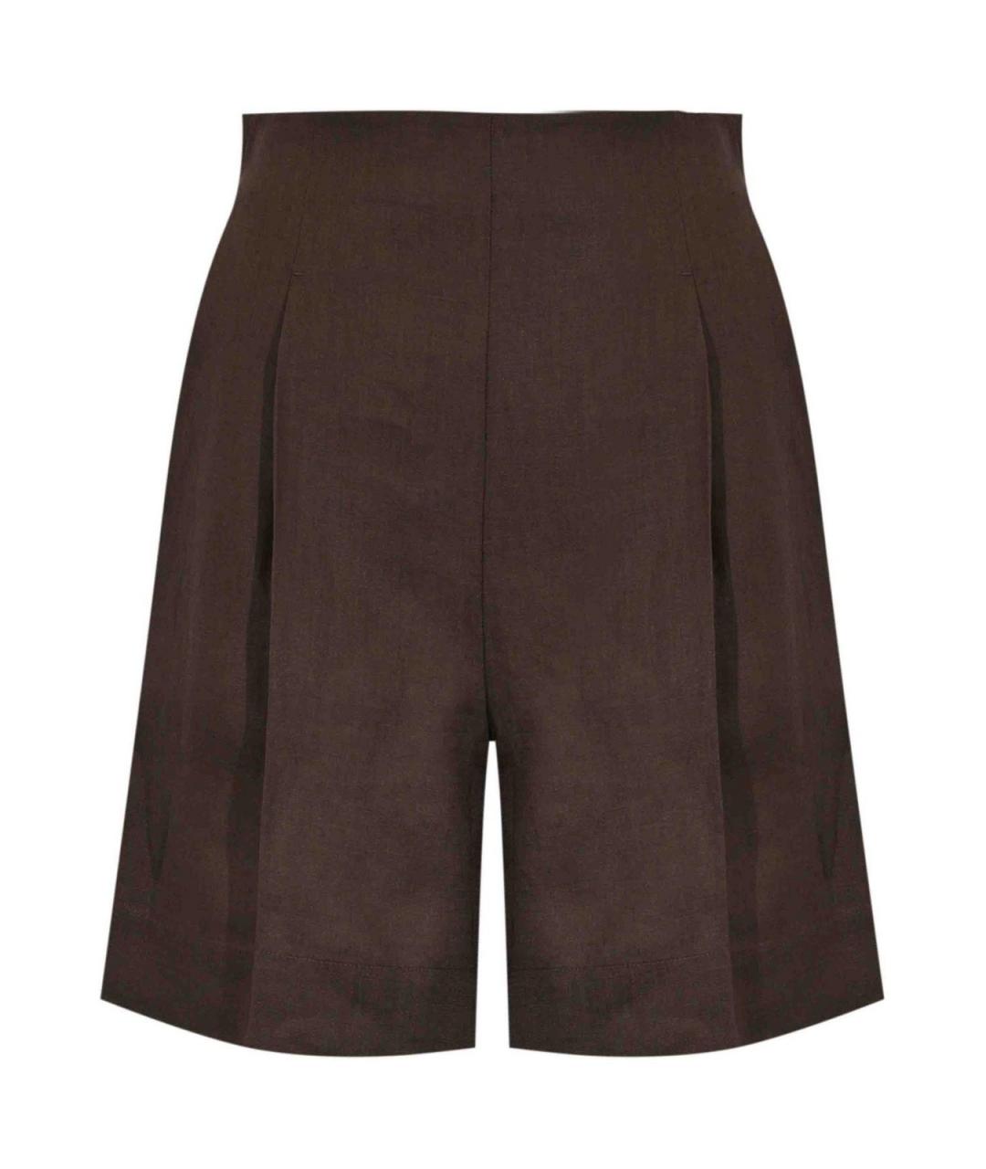 MM6 MAISON MARGIELA Коричневые льняные шорты, фото 1