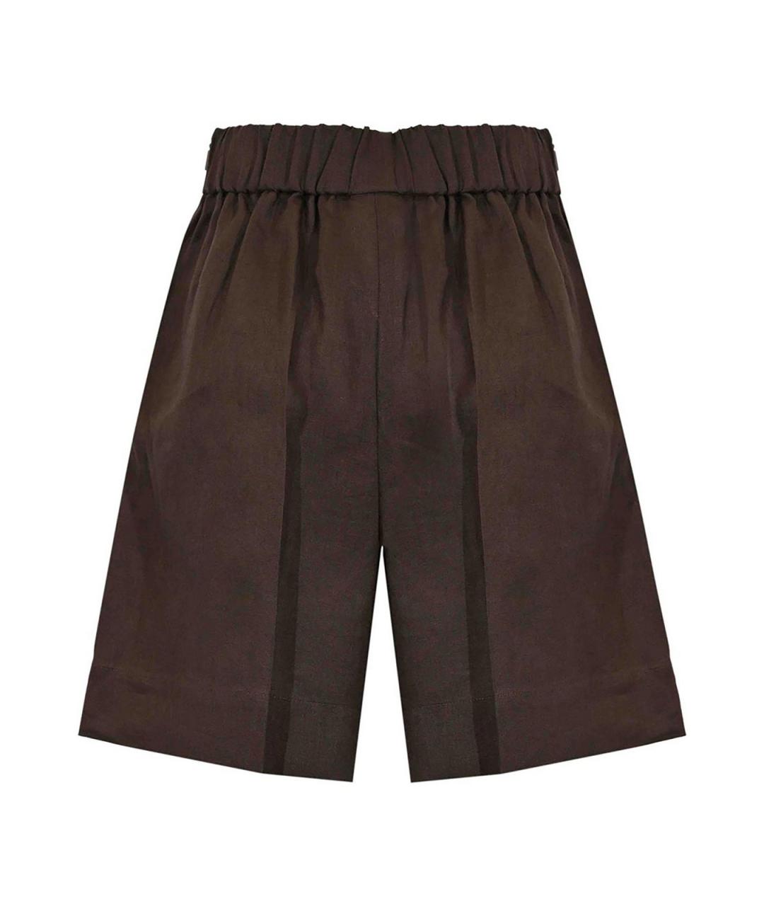 MM6 MAISON MARGIELA Коричневые льняные шорты, фото 2