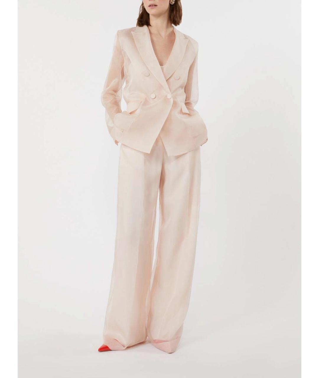 MAX MARA Розовый шелковый жакет/пиджак, фото 2