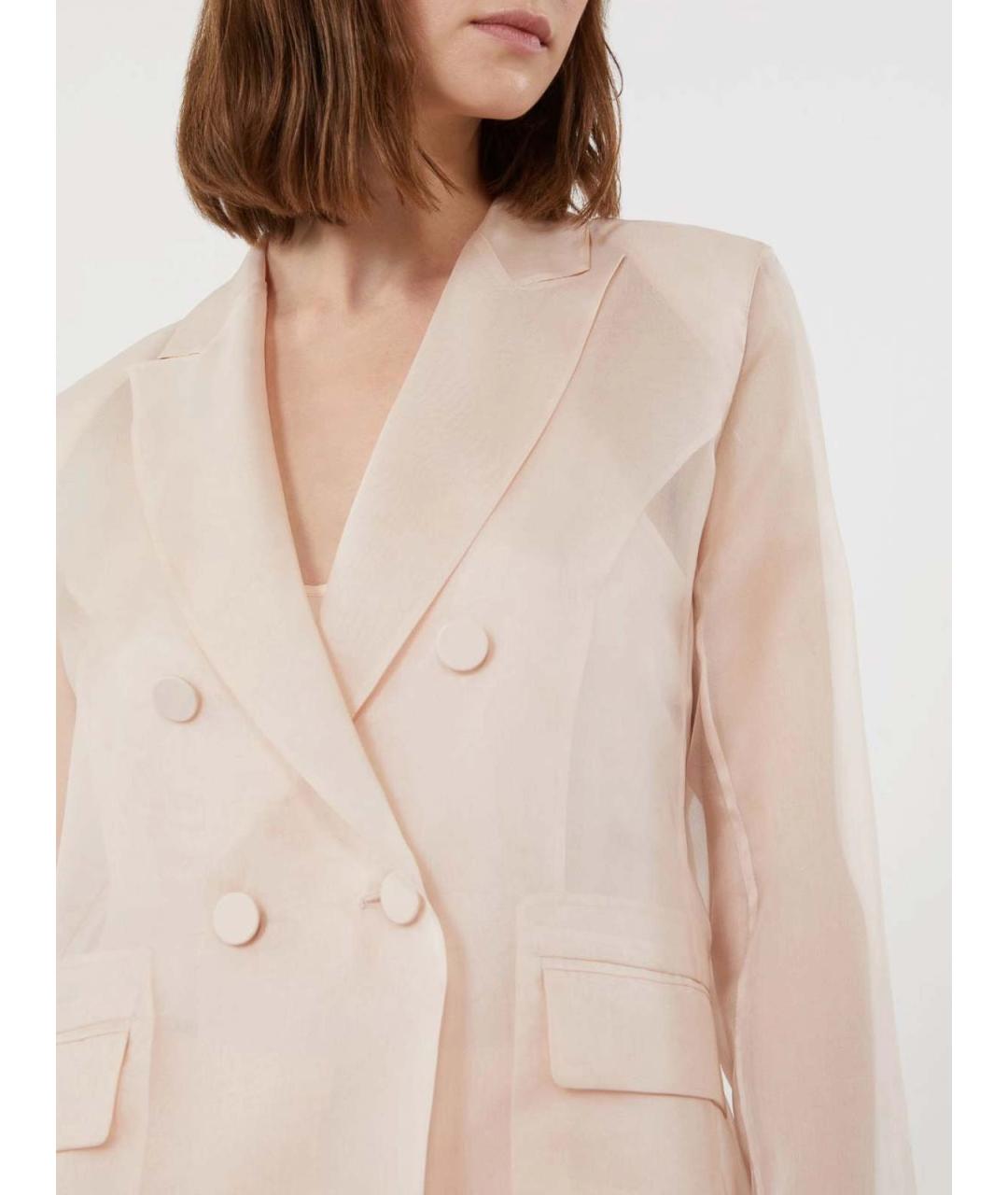 MAX MARA Розовый шелковый жакет/пиджак, фото 4