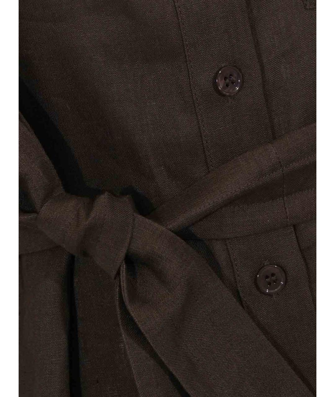 MM6 MAISON MARGIELA Коричневое льняное повседневное платье, фото 3