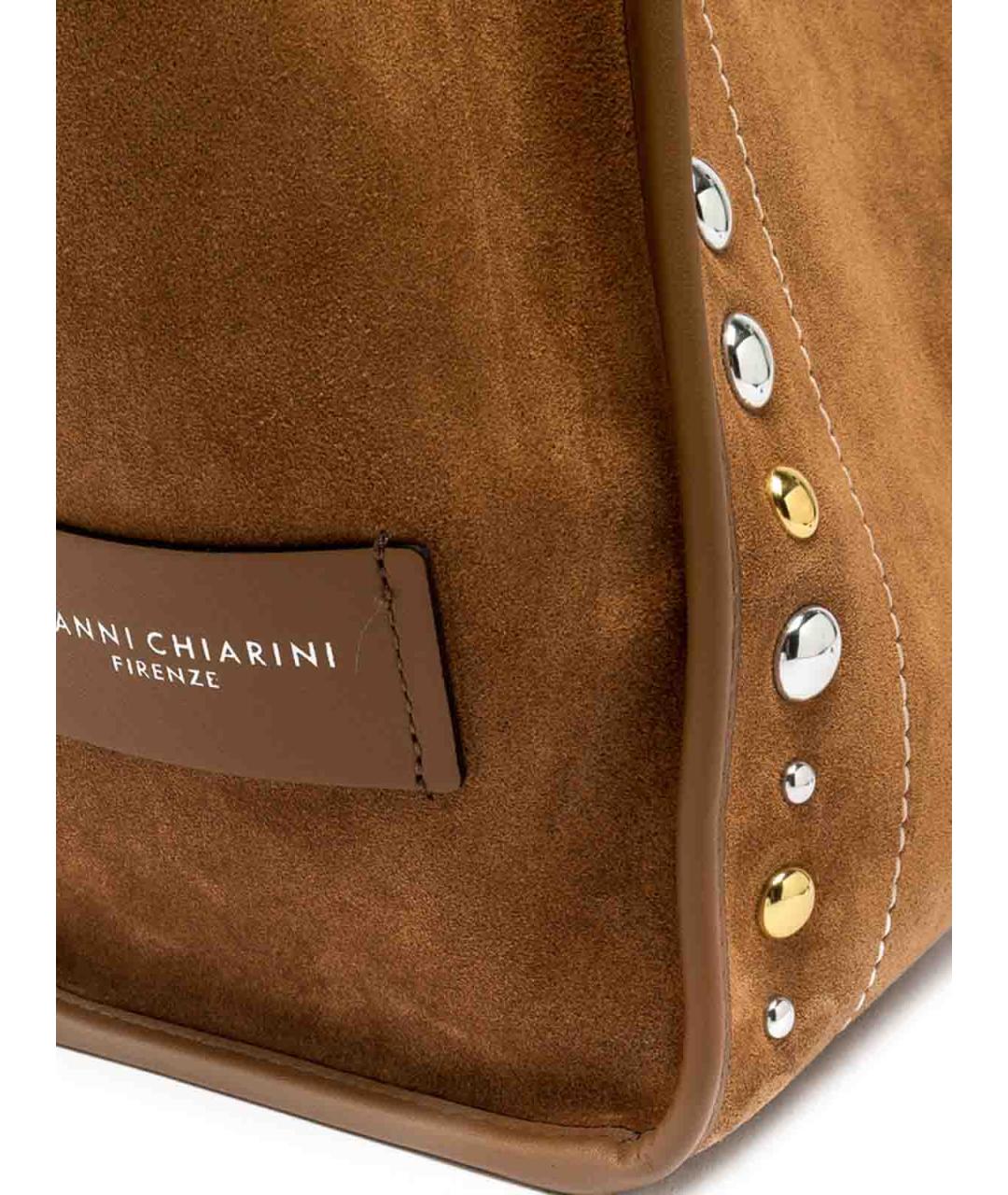 Gianni Chiarini Коричневая замшевая сумка тоут, фото 4