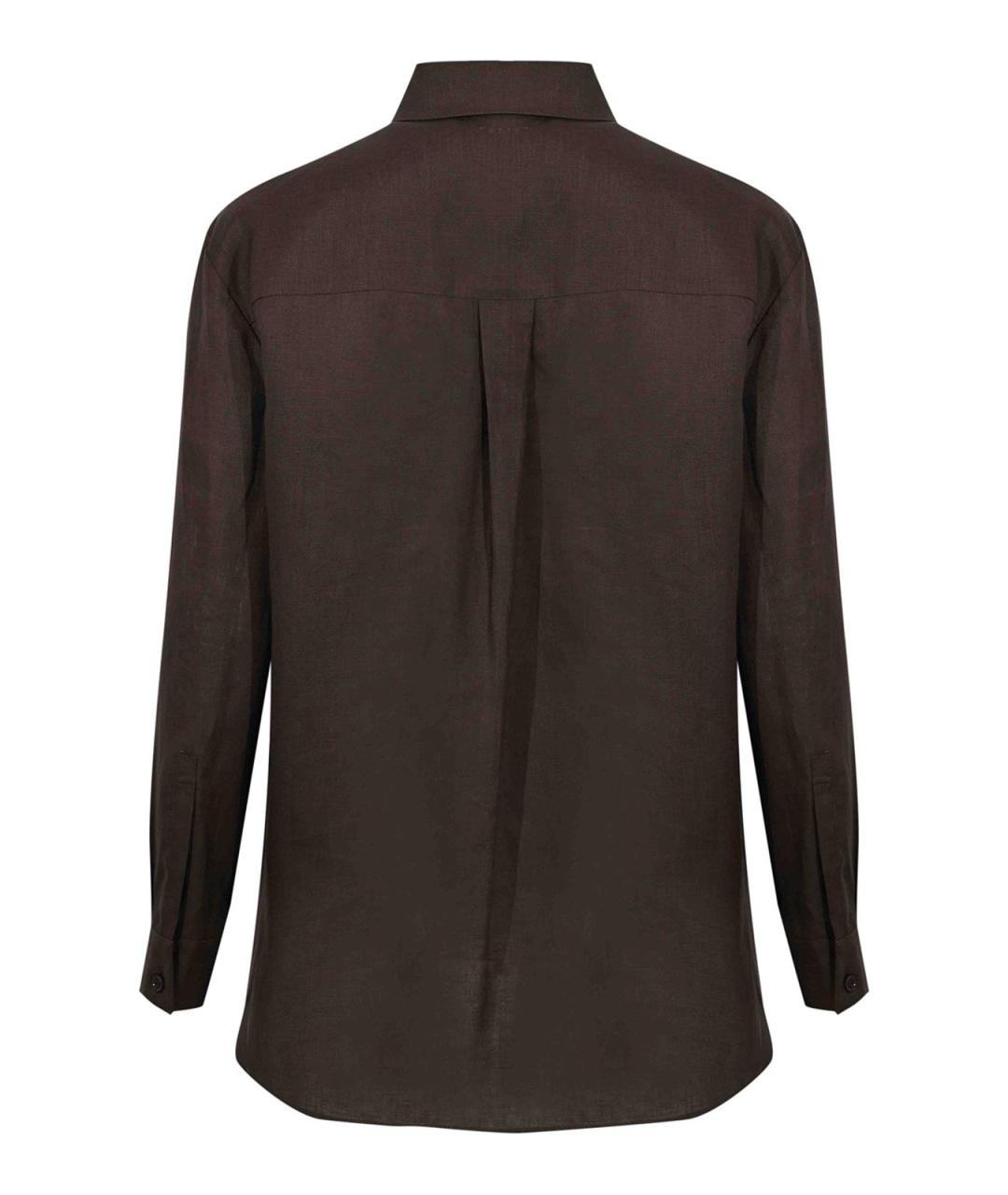 MM6 MAISON MARGIELA Коричневая льняная рубашка, фото 2
