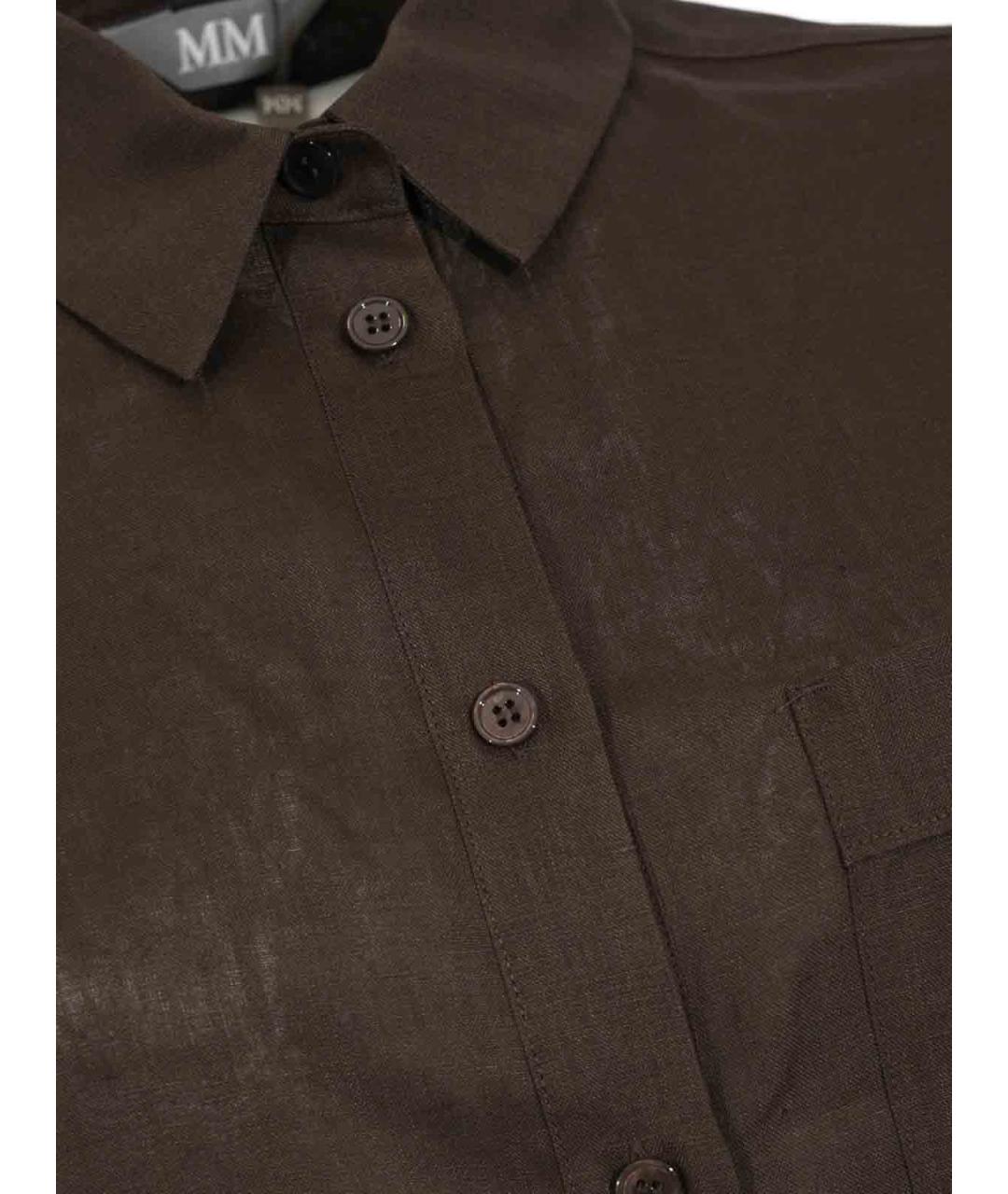 MM6 MAISON MARGIELA Коричневая льняная рубашка, фото 3
