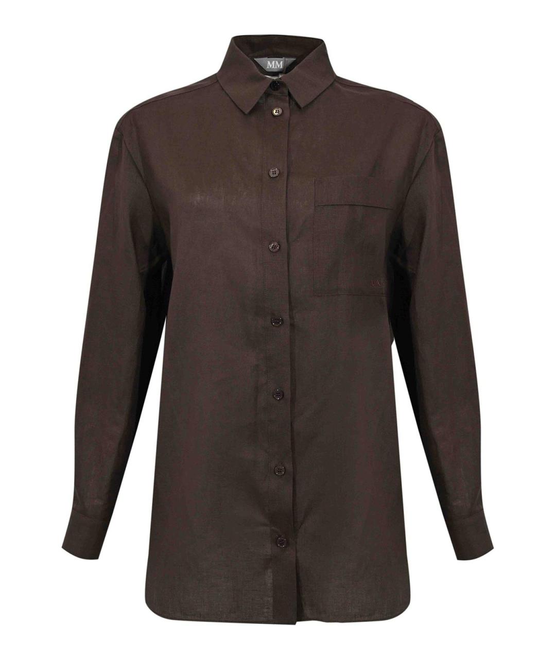 MM6 MAISON MARGIELA Коричневая льняная рубашка, фото 1