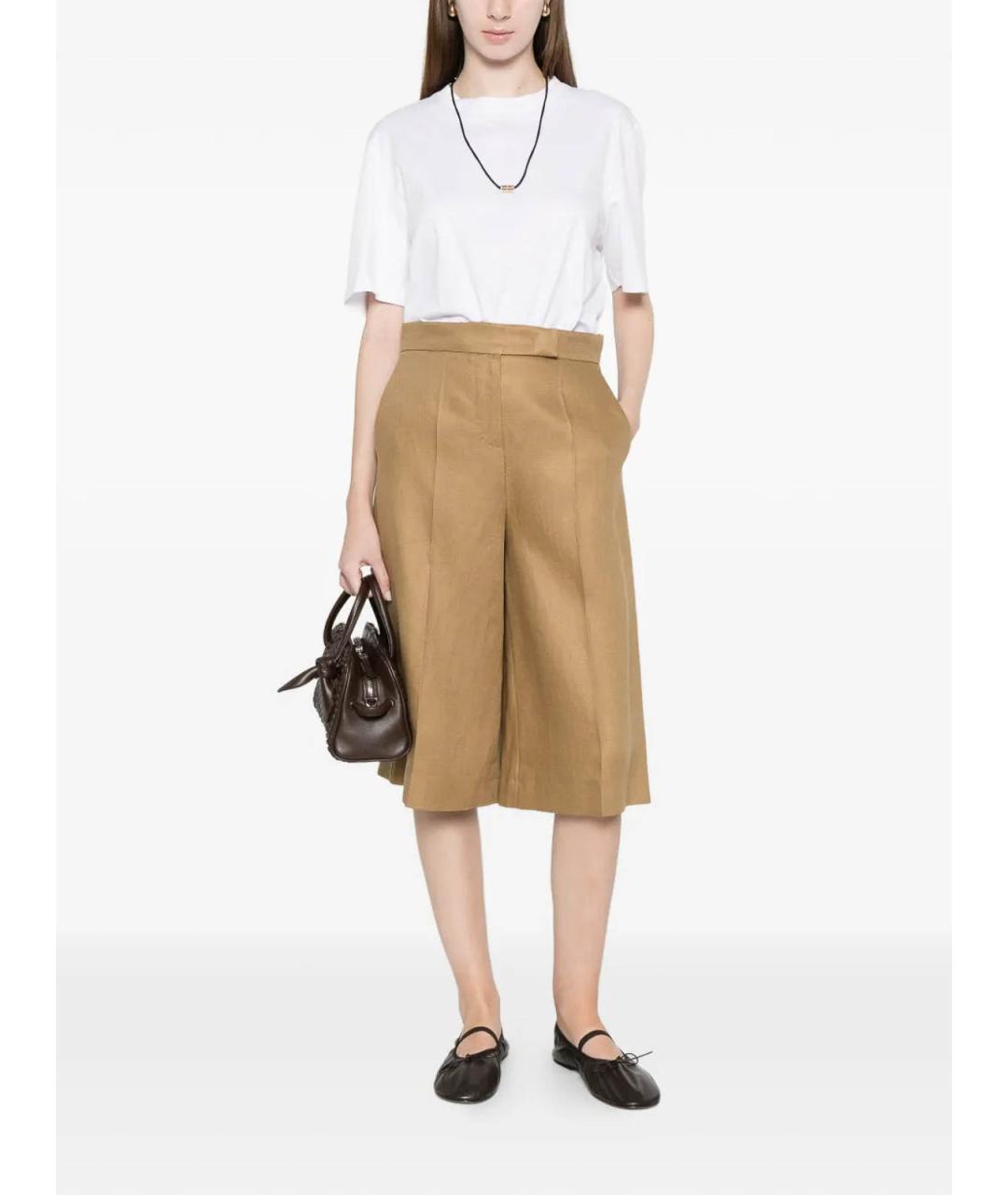 MAX MARA Бежевые льняные шорты, фото 2