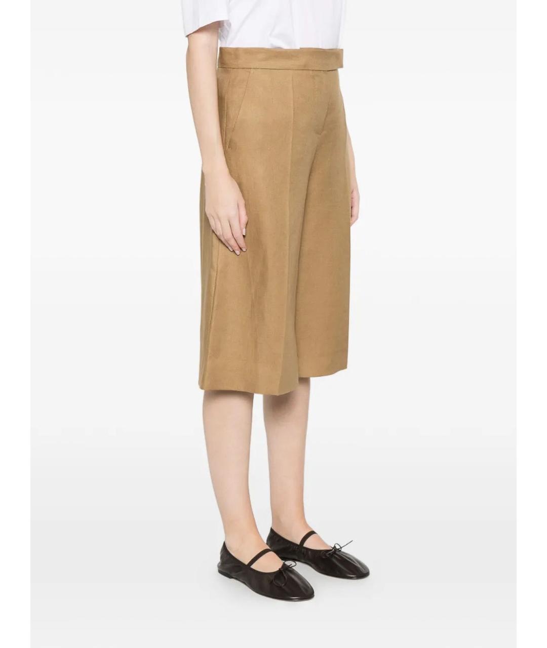 MAX MARA Бежевые льняные шорты, фото 4