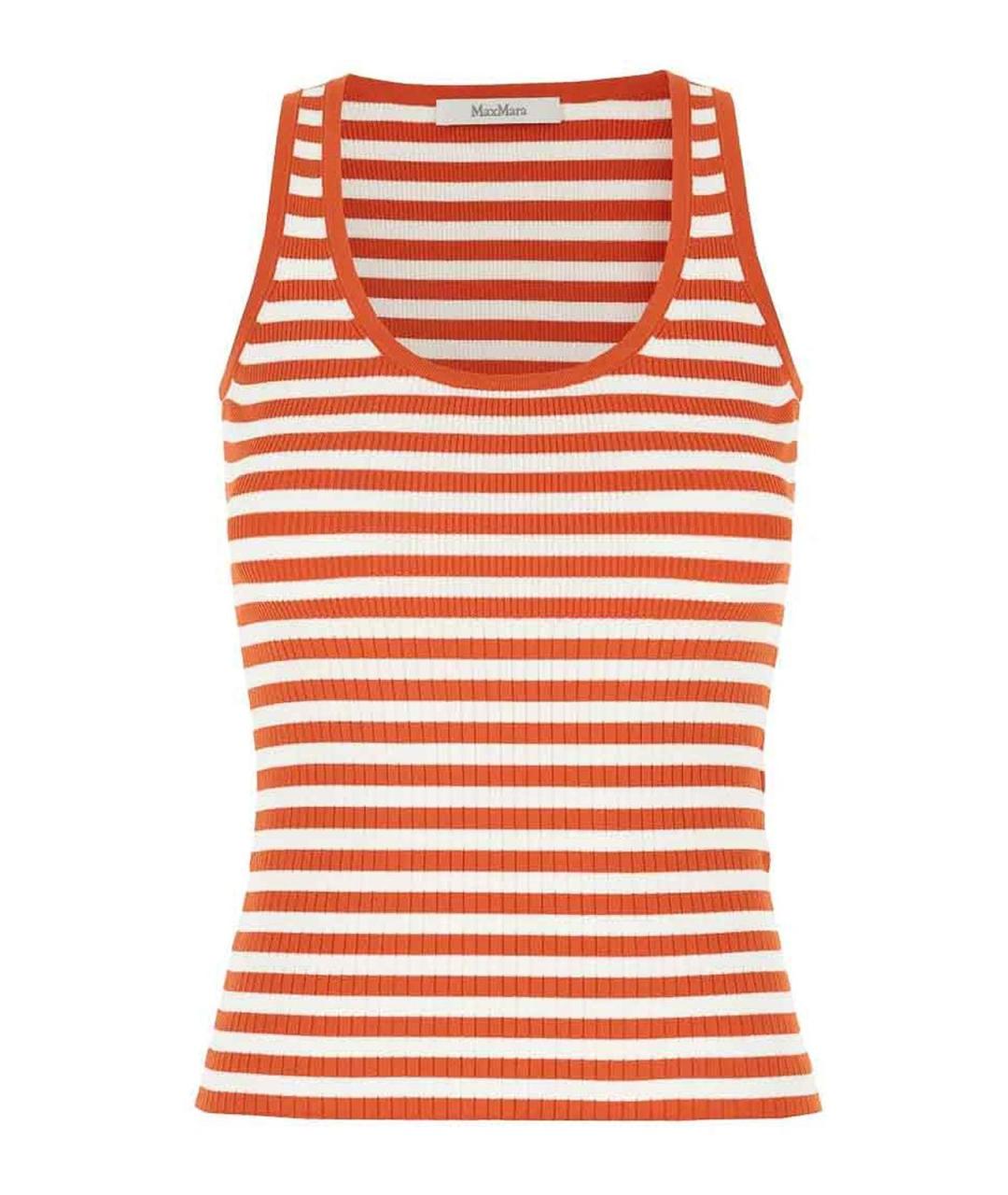MAX MARA Оранжевая вискозная майка, фото 1