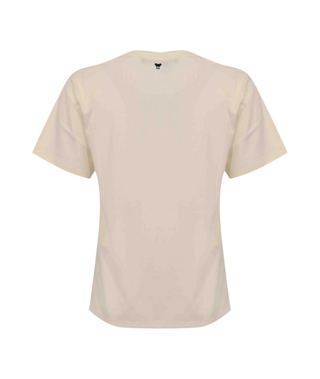 WEEKEND MAX MARA Бежевая хлопковая футболка, фото 2