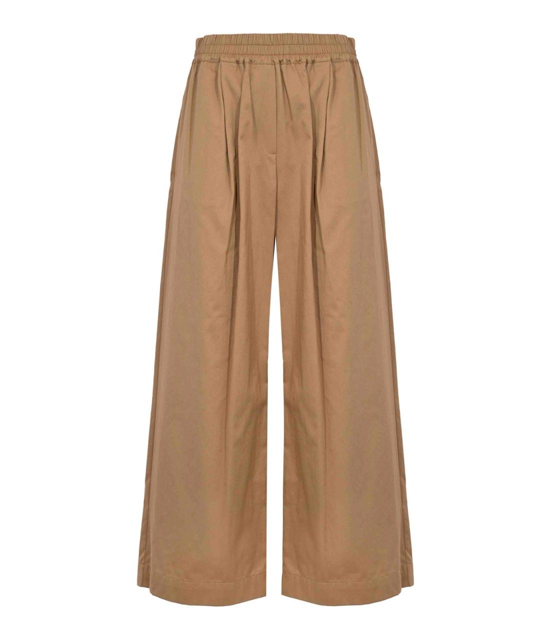 WEEKEND MAX MARA Коричневые хлопковые брюки широкие, фото 1