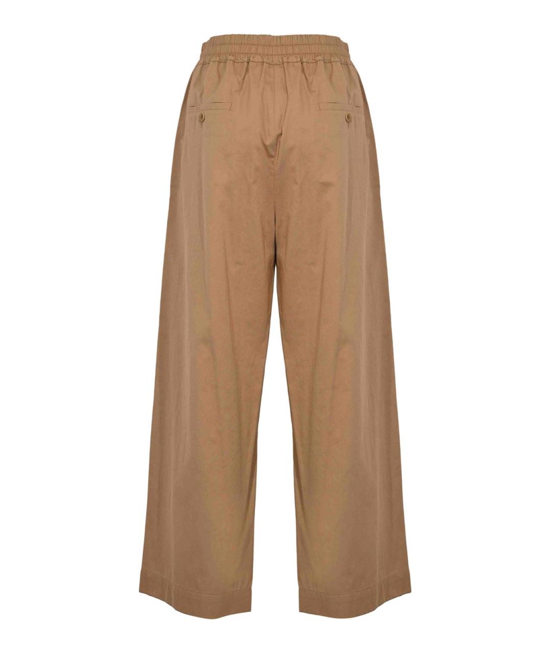 WEEKEND MAX MARA Коричневые хлопковые брюки широкие, фото 2