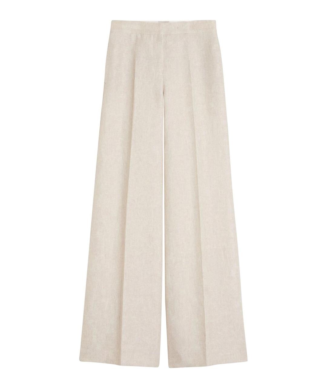 MAX MARA Бежевые льняные спортивные брюки и шорты, фото 1