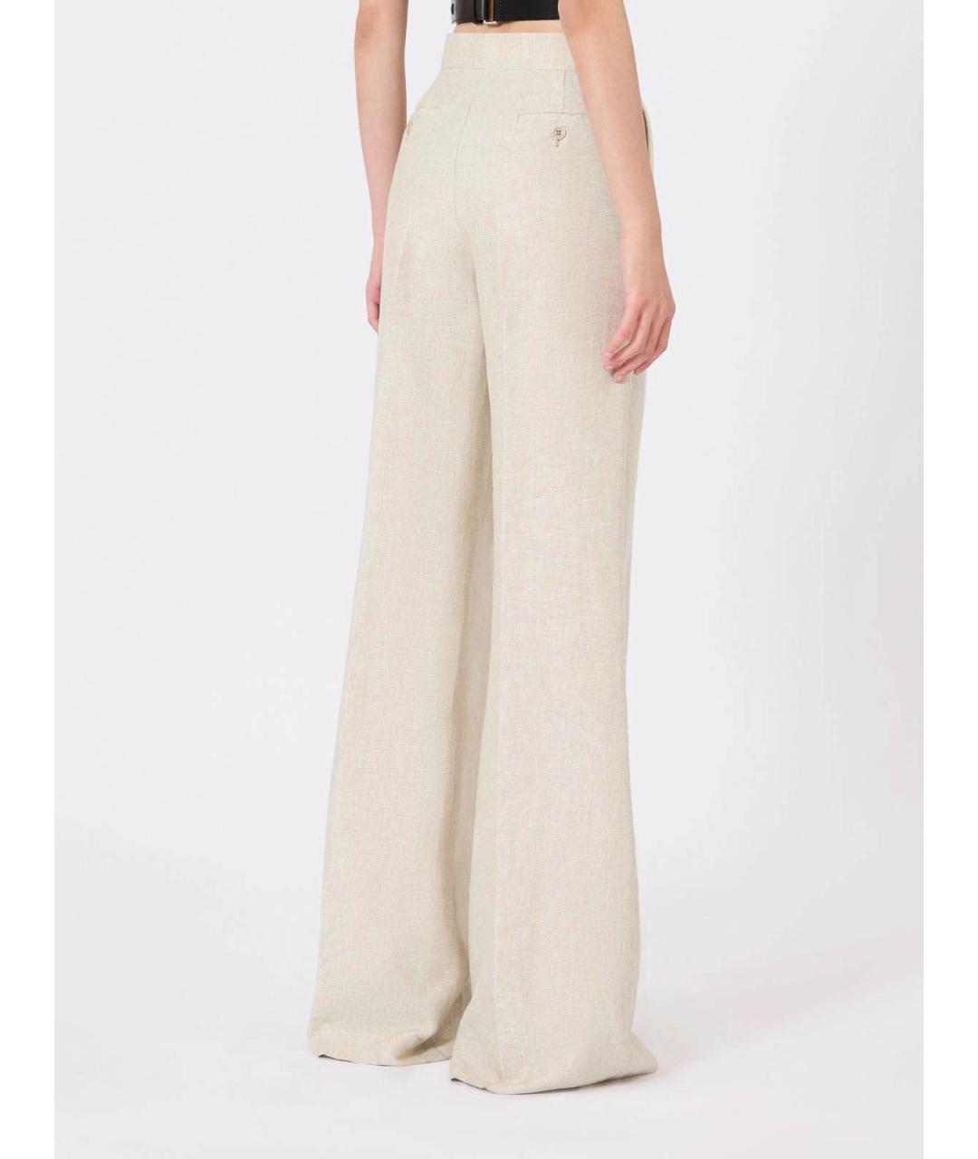MAX MARA Бежевые льняные спортивные брюки и шорты, фото 4
