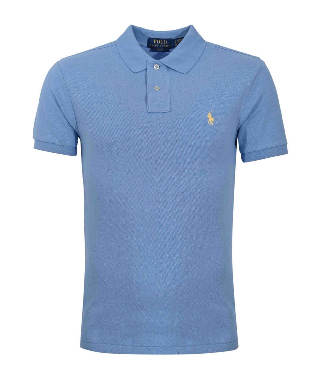 POLO RALPH LAUREN Синее хлопковое поло с коротким рукавом, фото 1