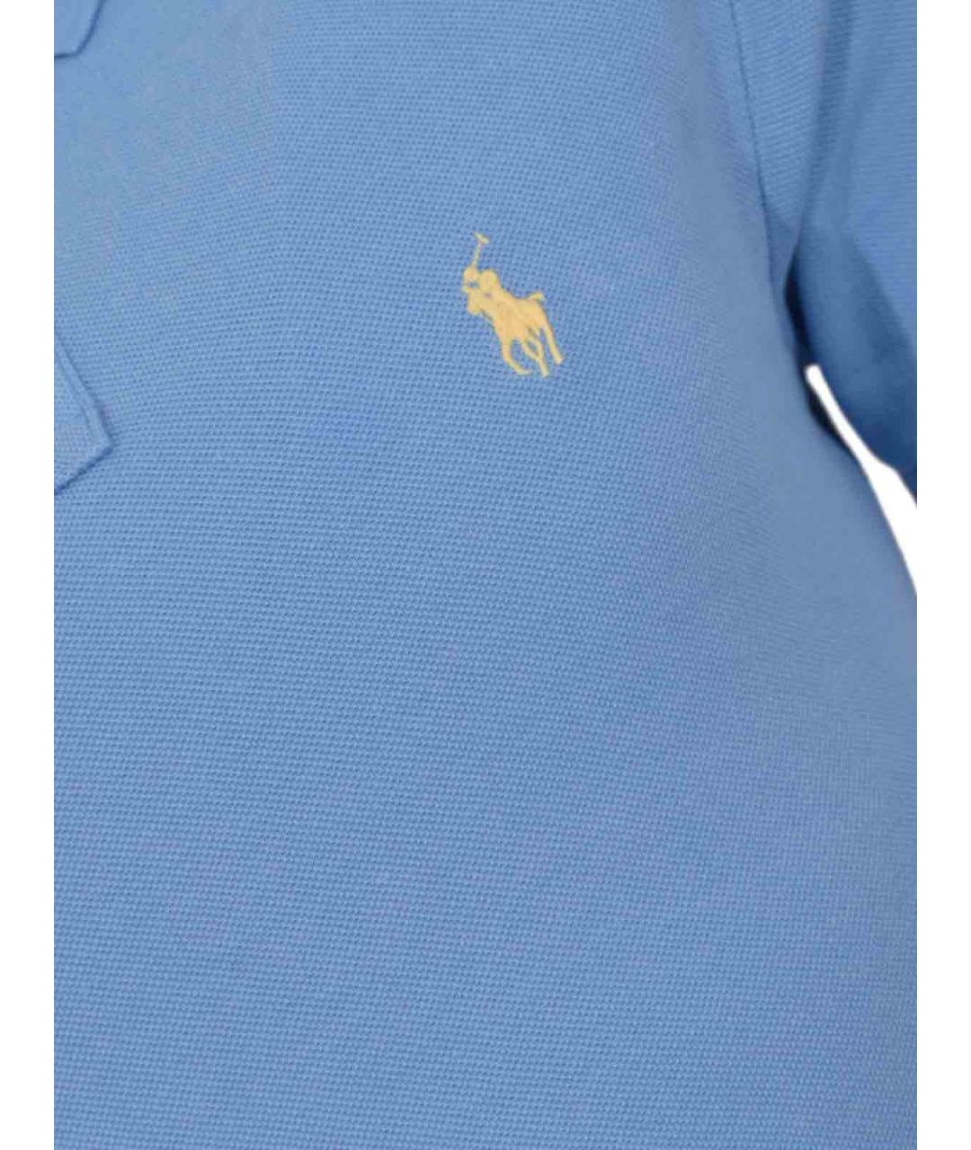 POLO RALPH LAUREN Синее хлопковое поло с коротким рукавом, фото 3