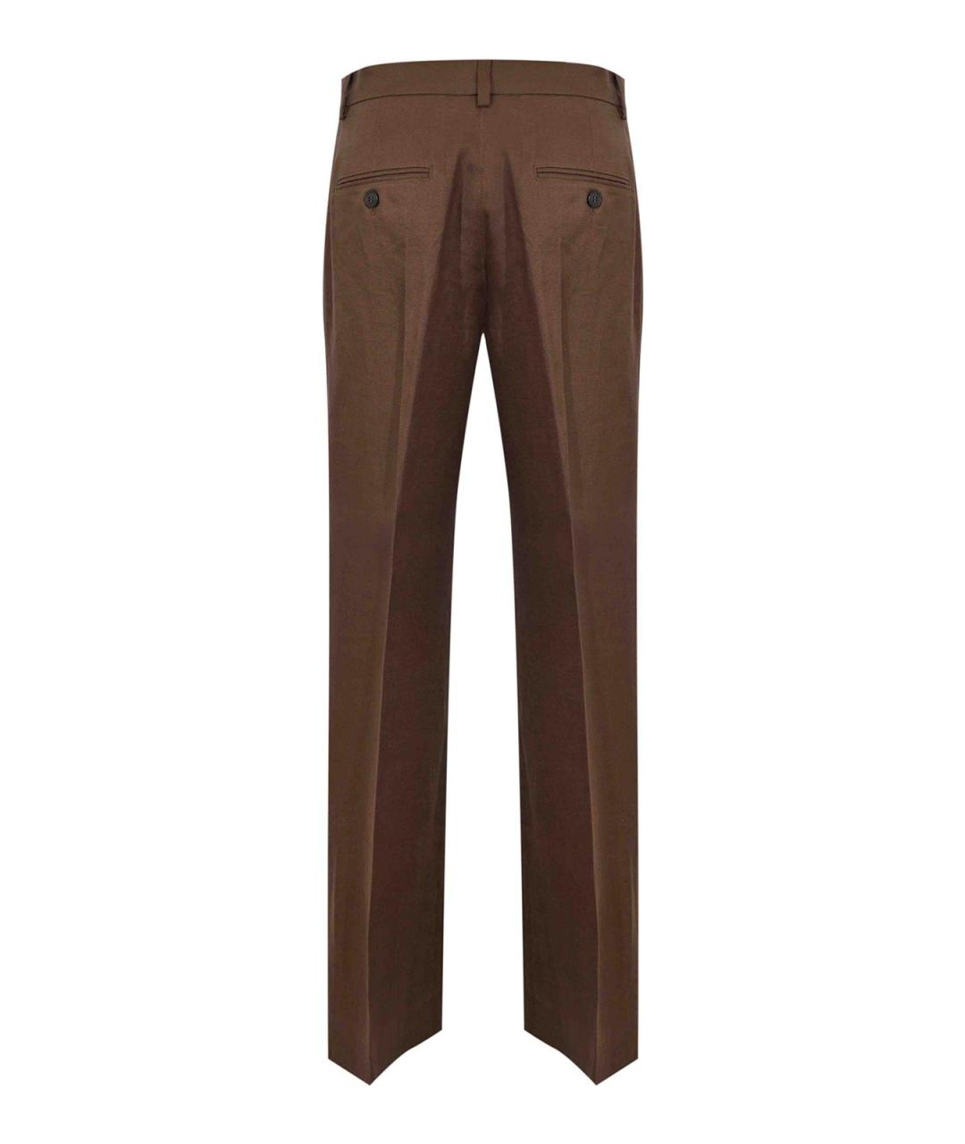 WEEKEND MAX MARA Коричневые льняные брюки широкие, фото 2