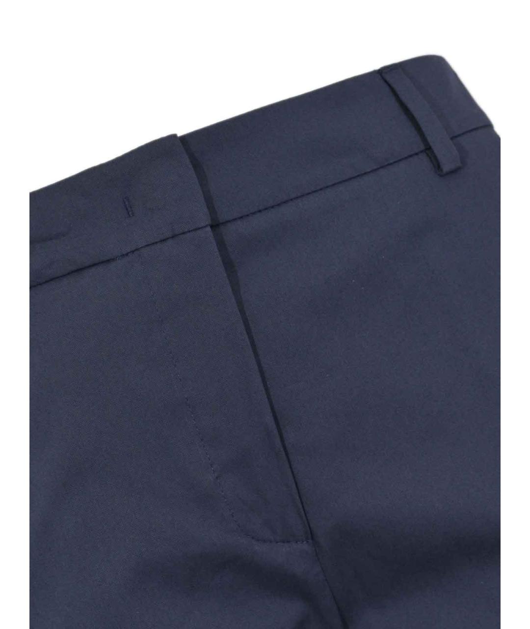 WEEKEND MAX MARA Синие хлопковые брюки широкие, фото 3
