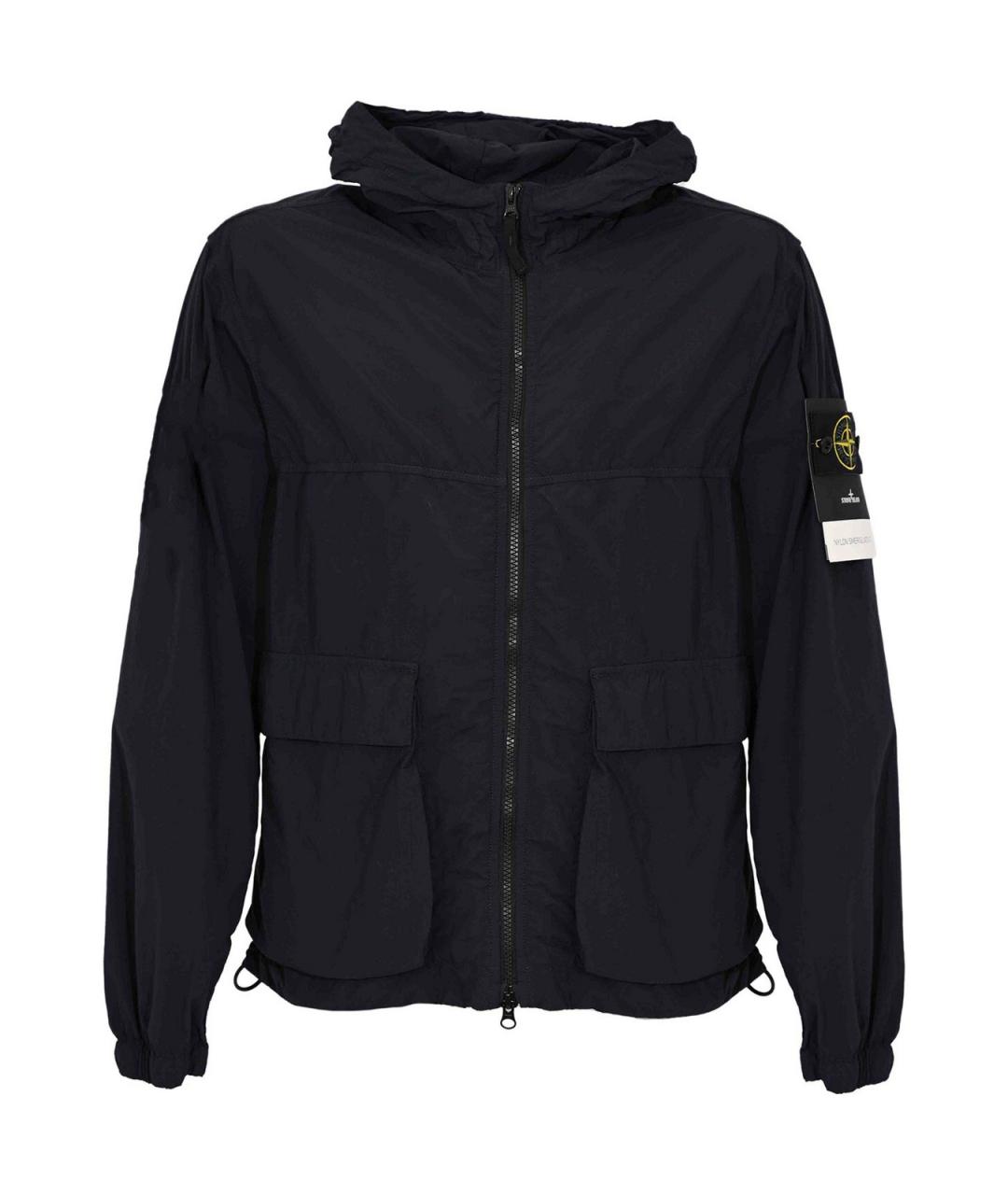 STONE ISLAND Темно-синяя полиамидовая куртка, фото 1
