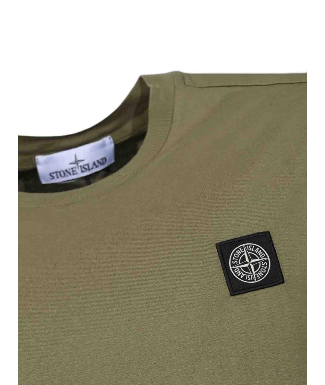 STONE ISLAND Зеленая хлопковая футболка, фото 3