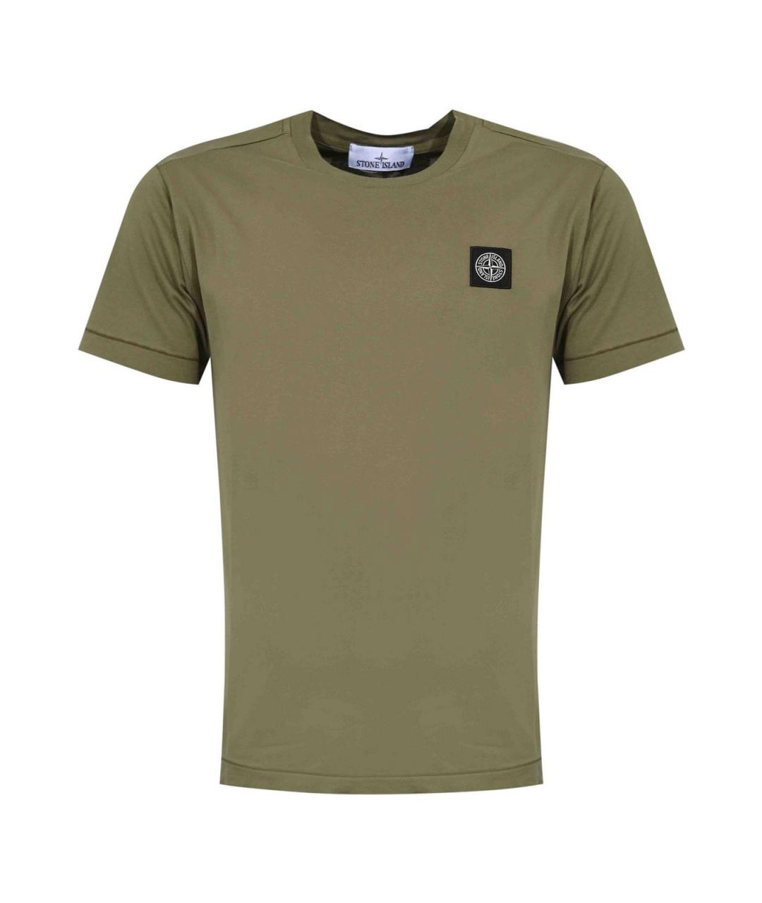 STONE ISLAND Зеленая хлопковая футболка, фото 1