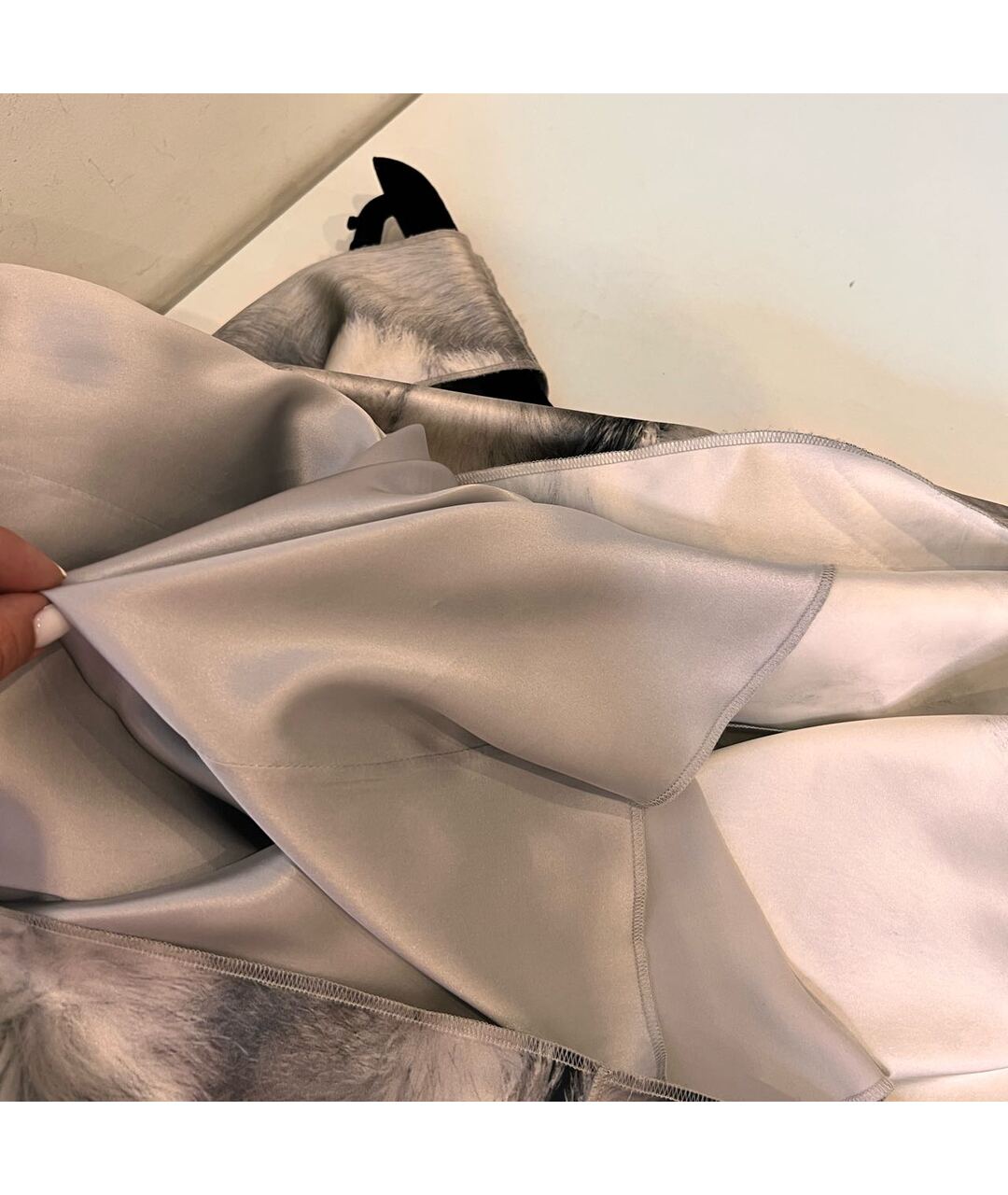 DOLCE&GABBANA Серебряное шелковое платье, фото 8